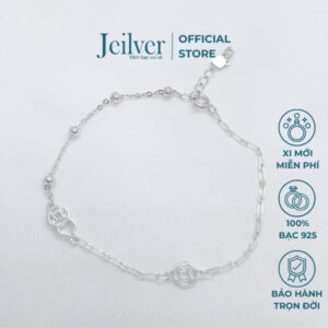 Lắc tay bạc nữ họa tiết tiền tài phú quý – Jeilver LT07