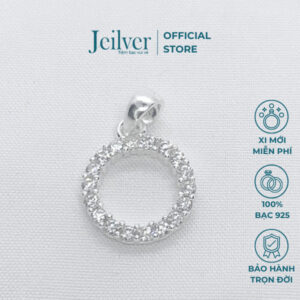 Mặt dây chuyền bạc nữ vòng tròn đính ánh mặt trời – Jeilver MDC02
