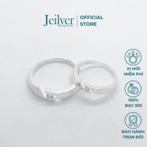 Nhẫn đôi bạc Uyên ương ngọc lụa – Jeilver NĐ10